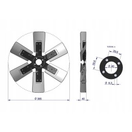 Radiatoriaus ventiliatorius 46513440 Zetor C 360 Čekas