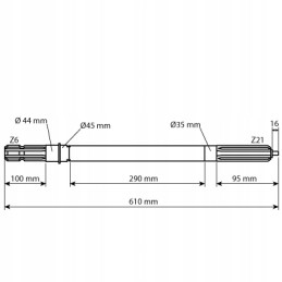 Kardaninis velenas mf 615mm 1868557m93