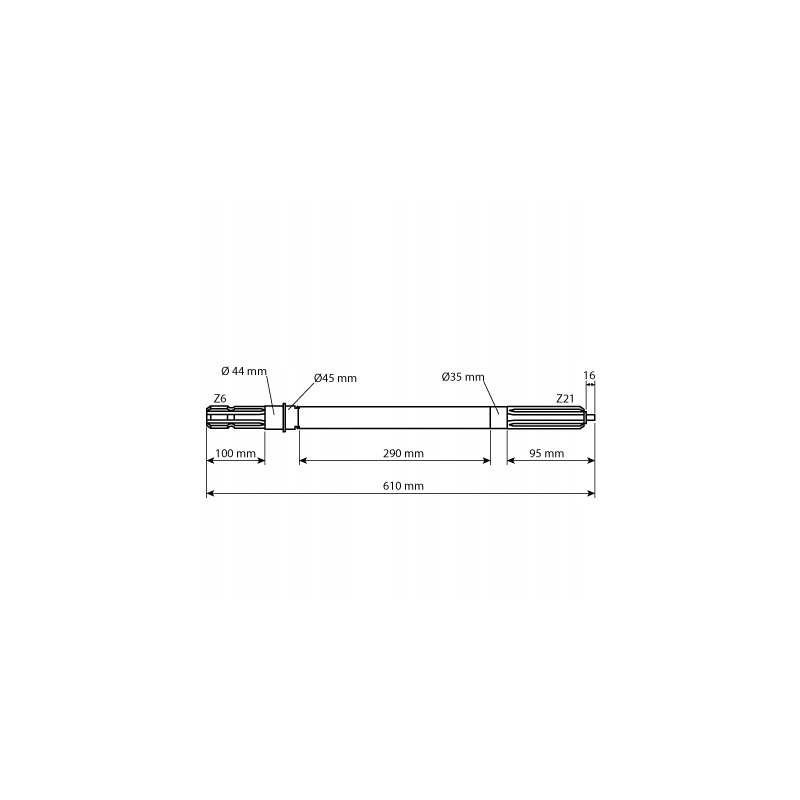 Kardaninis velenas mf 615mm 1868557m93