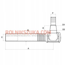 Kairė rutulinė jungtis m24x1 5r m20x1 5 245mm 1337436