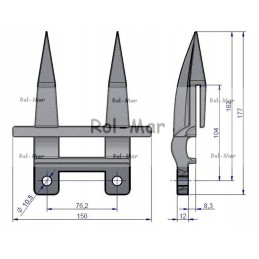 New Holland Case Warynski dvigubo piršto durtuvas
