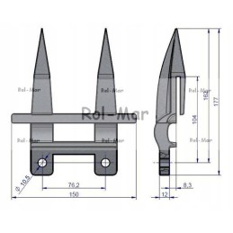 New Holland Case Warynski dvigubo piršto durtuvas