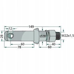 Smeigtukas cat 2 28x149mm m22x1 5mm