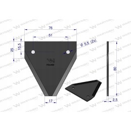 Bison knife juostinis peilis, 20 vnt Warynski