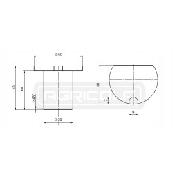 Hidraulinis priekabos cilindras 700mm 5t ant galinio tvirtinimo