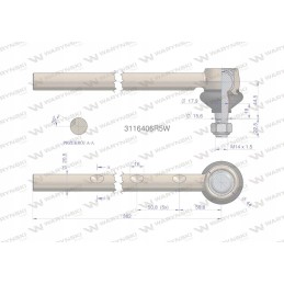 Vairo šarnyras 382mm 3116406r5 motogeneric
