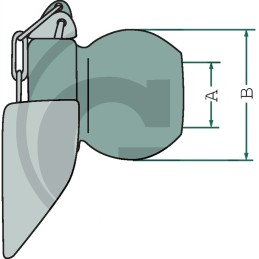 Kamuolys su apykakle cat1 22x44mm