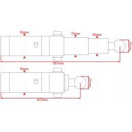 Hidra galinis apvertimo cilindras d35, eiga 520 mm