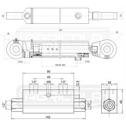 Hidraulinė pavara 80 45 400 l 743 hidroliderio užraktas