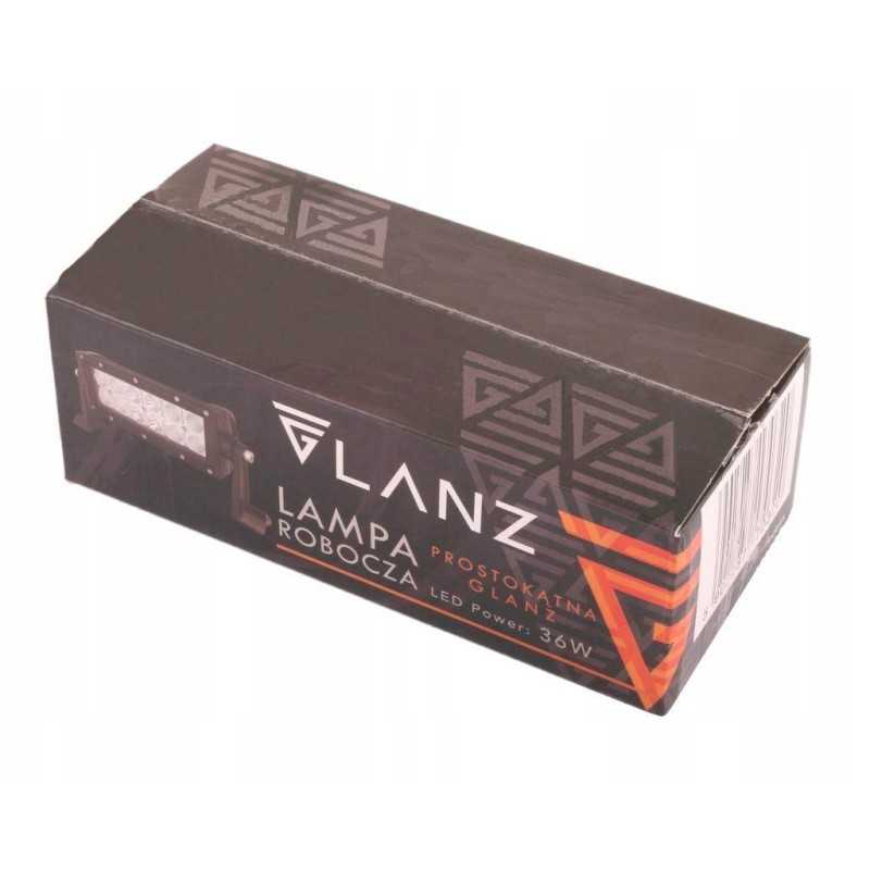 Stačiakampė darbinė lempa 36w 12 LED glanz motoge