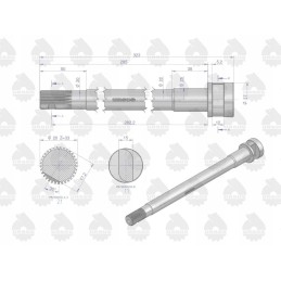 Stabdžių velenas kairysis C 330 originalus Ursus Motogener