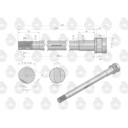 Stabdžių velenas kairysis C 330 originalus Ursus Motogener