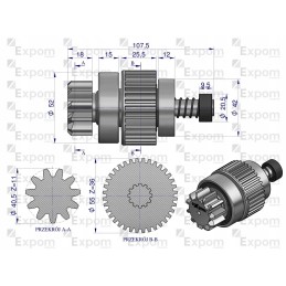 Starterio movos mazgas c 330 c 360 zetor t
