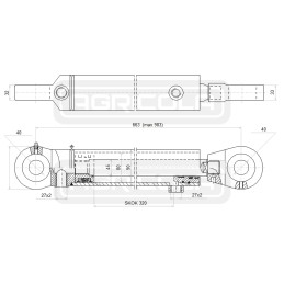 Hidraulinė pavara 80 45 320 l 663 hidroliderio spyna