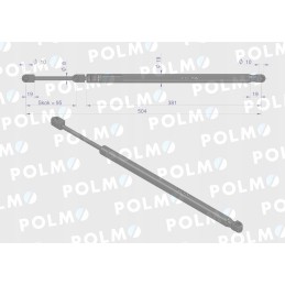 Durų pavara l max 504mm 04373760p deutz polmo