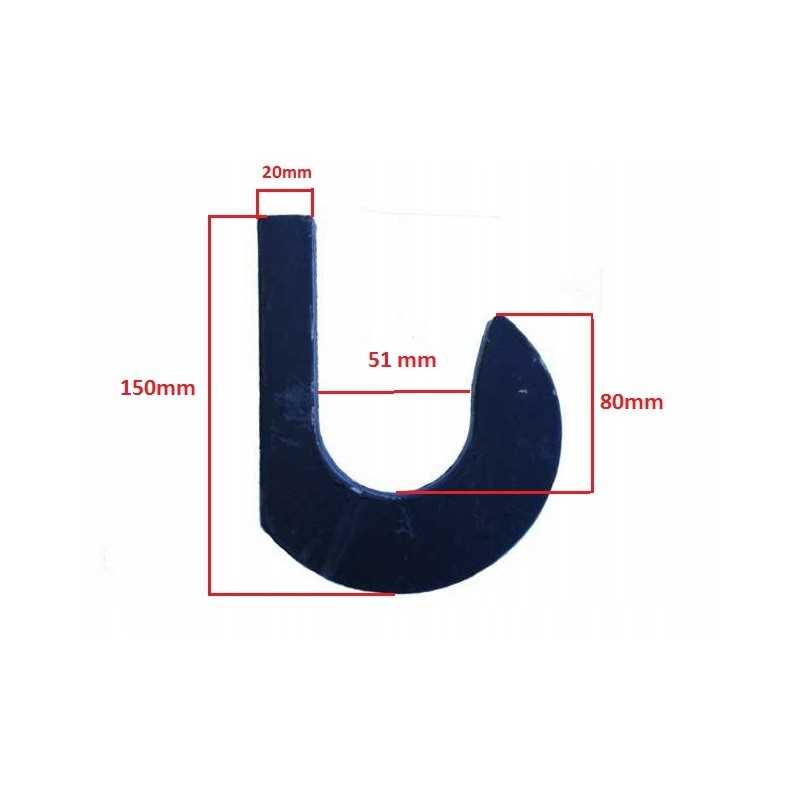 Kablys, kablys, krautuvo kilpa, griebtuvas, 50 mm apvalus