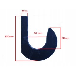 Kablys, kablys, krautuvo kilpa, griebtuvas, 50 mm apvalus