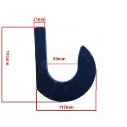 Kablys, kablys, krautuvo kilpa, griebtuvas, 60 mm apvalus