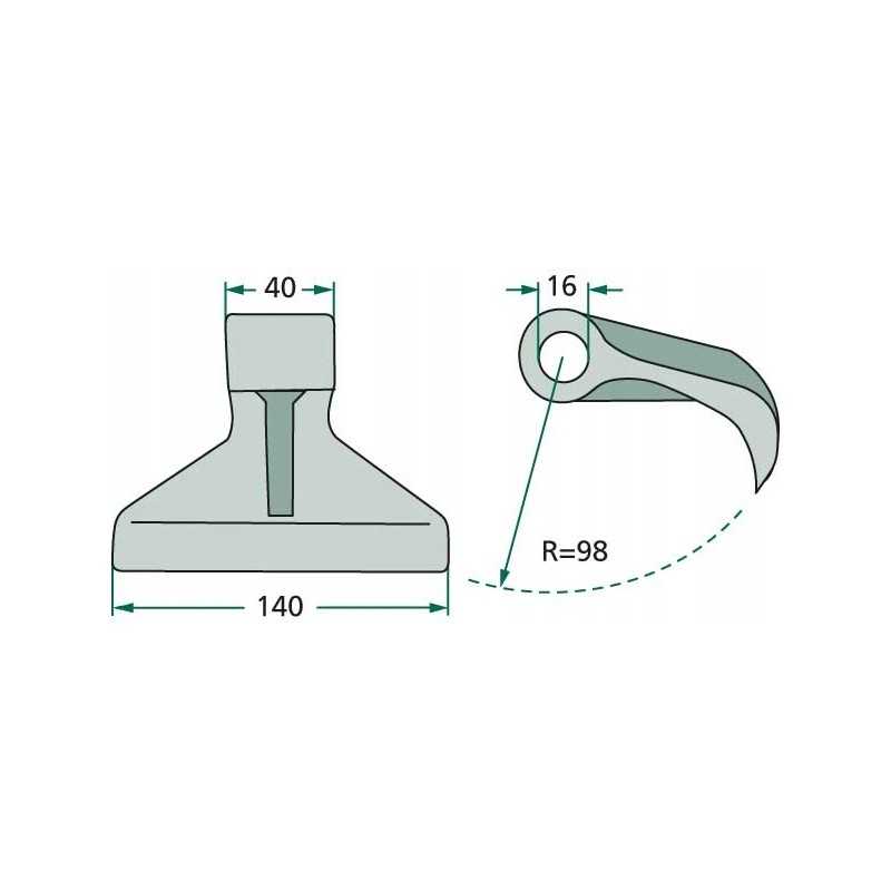 Plaktuko ašmenys rm 30 40x140x16 0 r 95 1