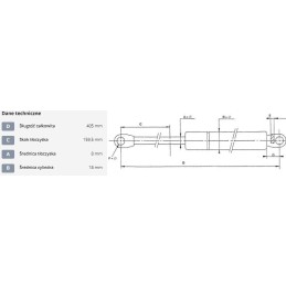 Dujinė spyruoklė L403 5 mm 350N stabilus CA002823