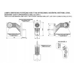 LED markerinė lempa, trumpa nuožulni rankena, aspoeck tipo