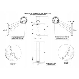 Raudona ir balta LED žymeklis ant rankos