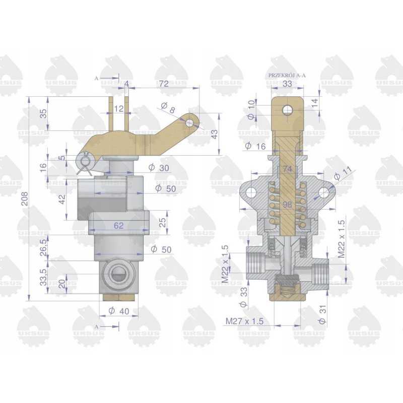 Stabdžių vožtuvas 956828 c 360 originalus ursus motog