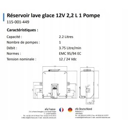 Plovimo bakas 2 2 litrai, siurblys 12v 2 2l