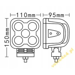 Profesionali darbo lempa nxn 5x led 50w 12v 24v