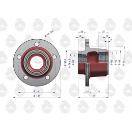 Priekinio rato stebulė 5 arba c 330 c 360 arba ursus