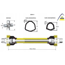 Šarnyrinis ir teleskopinis velenas 510 720 mm 620 nm 60210 c