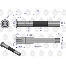 Priekinės ašies kaištis c 385 originalus Ursus