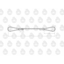 Gartraukio kabelis l 1335mm 4236105 c 330 originalus Ursus