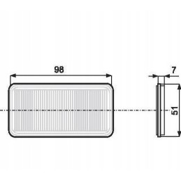 Raudonai klijuotas stačiakampis atšvaitas