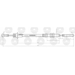 Stabdžių trosas l 830mm c 330m originalus Ursus