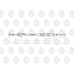 Stabdžių trosas l 830mm c 330m originalus Ursus