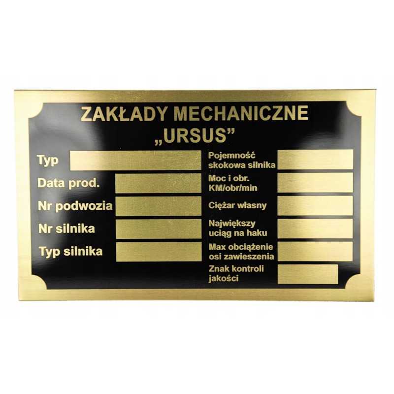 Ursus vardinė lentelė, žalvaris