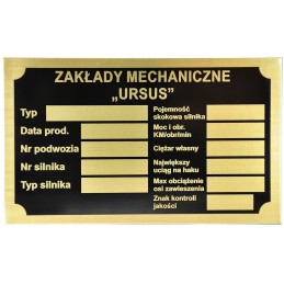 Ursus vardinė lentelė, žalvaris