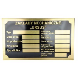 Ursus vardinė lentelė, žalvaris