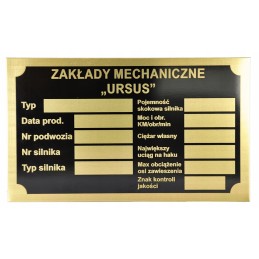 Ursus vardinė lentelė, žalvaris