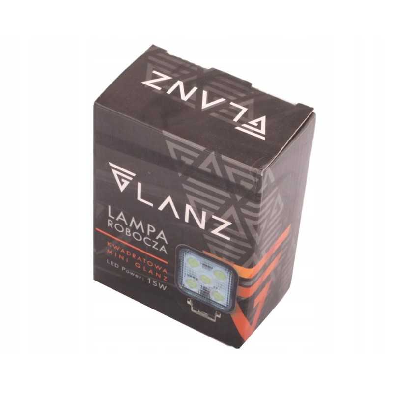 Mini kvadratinė darbo lempa 15w 5 LED glanz
