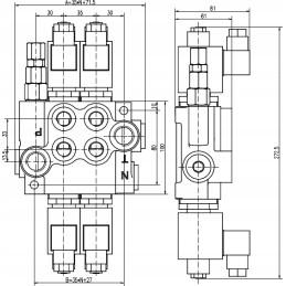 Hidraulinis elektros skirstytuvas 4 sek 40l 24v