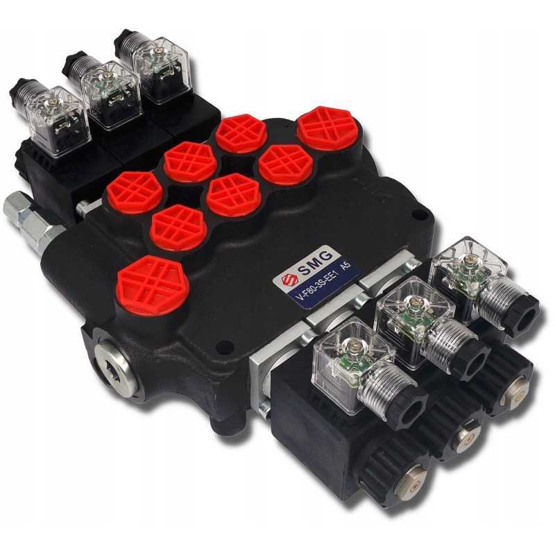 Elektrinis hidraulinis skirstytuvas, 3 sekcijų, 12v