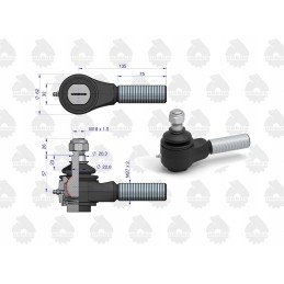 Kairysis rutulinis šarnyras mf 3 originalus ursus 3027647m1