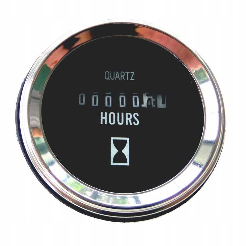 Variklio valandų skaitiklis, darbo valandos 12v 24v 52mm