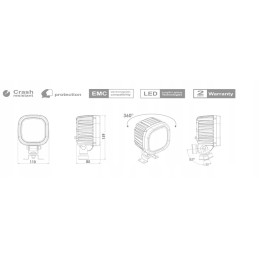 LED darbo lempa 12 led buvo 978 5400lm w130