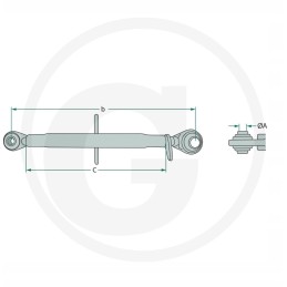 Centrinė jungtis, 2 kontaktai, rutulio skersmuo 257 mm