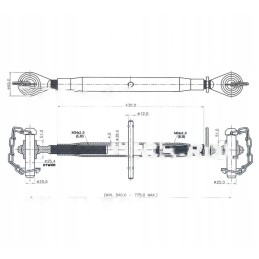 Centrinė jungtis, 2 kontaktai, rutulio skersmuo 257 mm