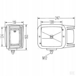 Kairysis Hella žibintas