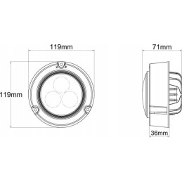Apvali LED darbo lempa 36w 4000lm 10 30v fi 119